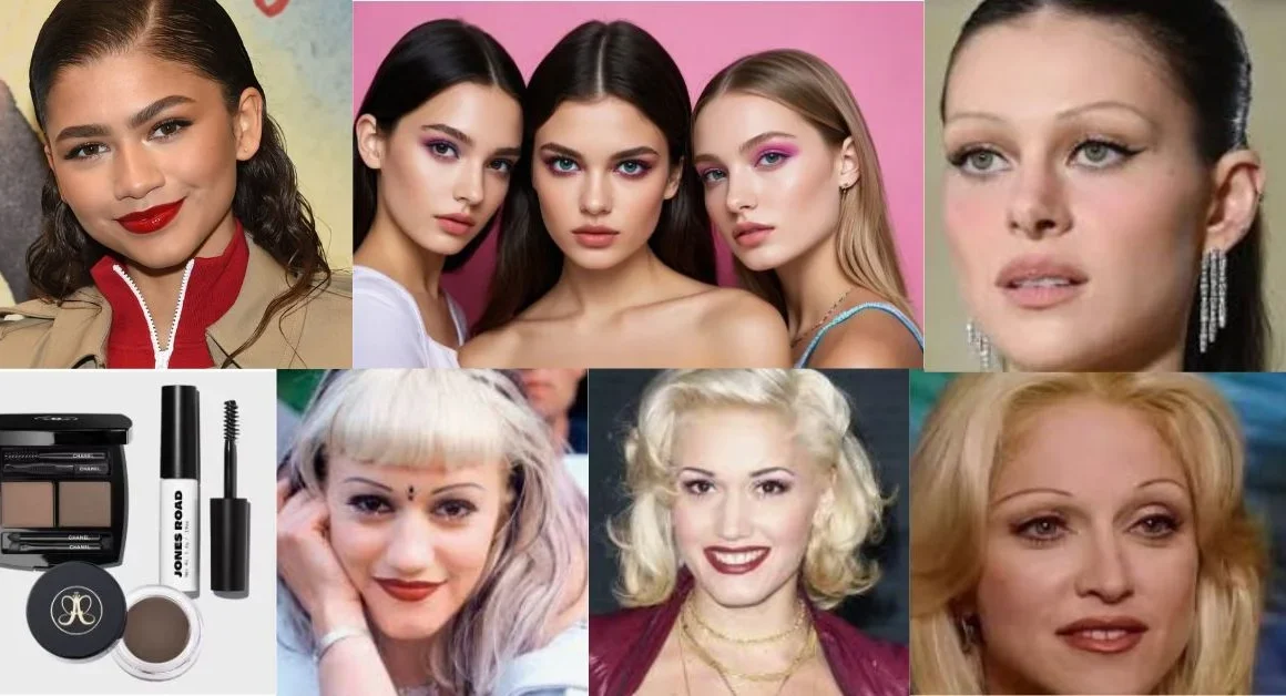 an image of 90s eyebrows come back with a twist