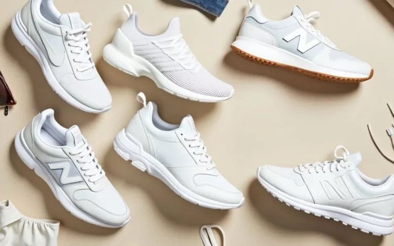 Stylish white women’s sneakers
