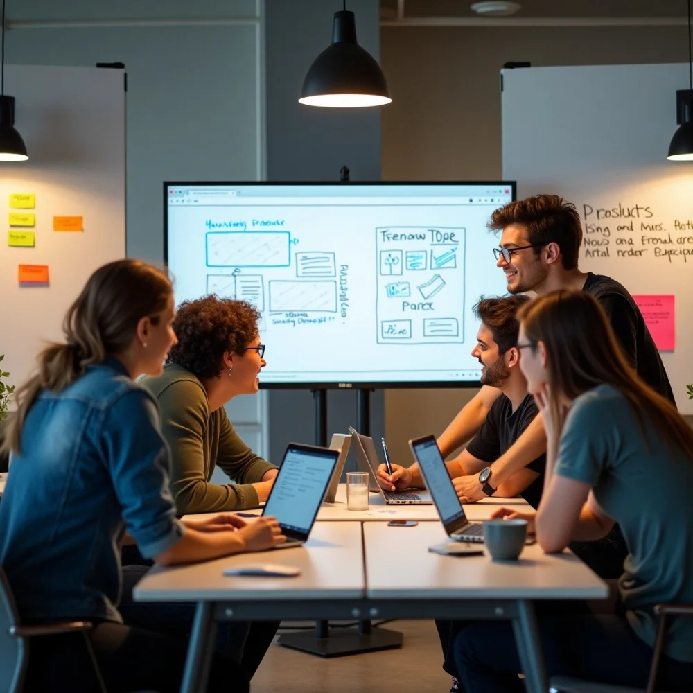 Image of startup team building MVP and testing ideas