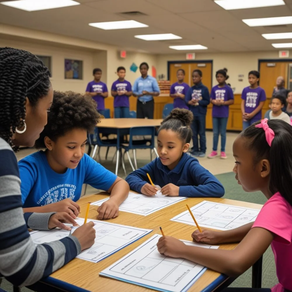 "Parents and community supporting student group Collaborative Education learning activities" 