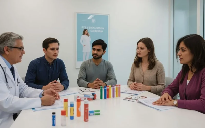 image of BTS inhalers and asthma care with patients inhalers and asthma care with patients