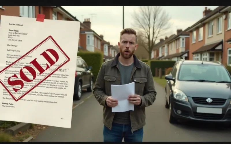 Image of Frustrated car owner reacting to car sold without consent by DVLA.