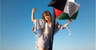 an image of Greta Thunberg on Gaza