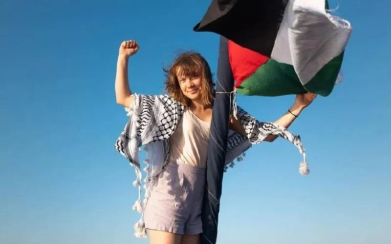 an image of Greta Thunberg on Gaza