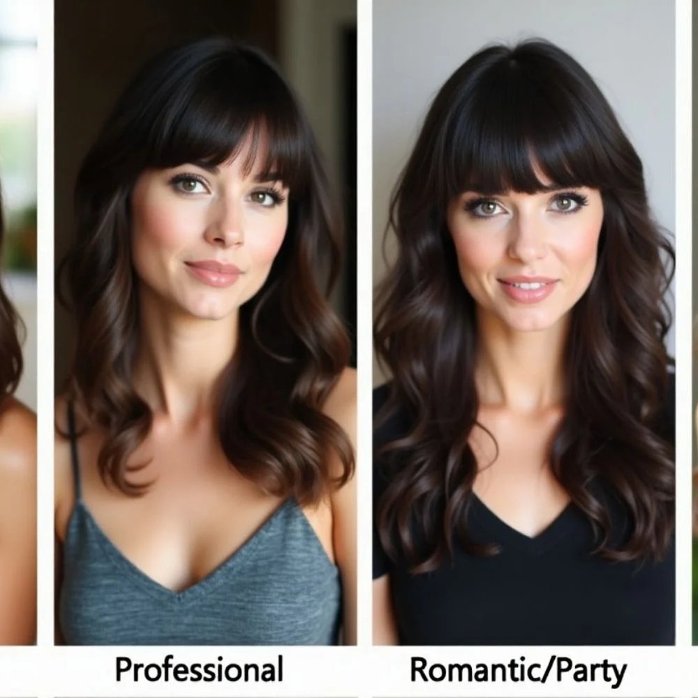 image of different look of bang