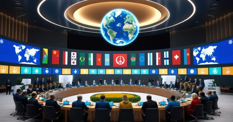 image of International diplomacy summits and talks.
