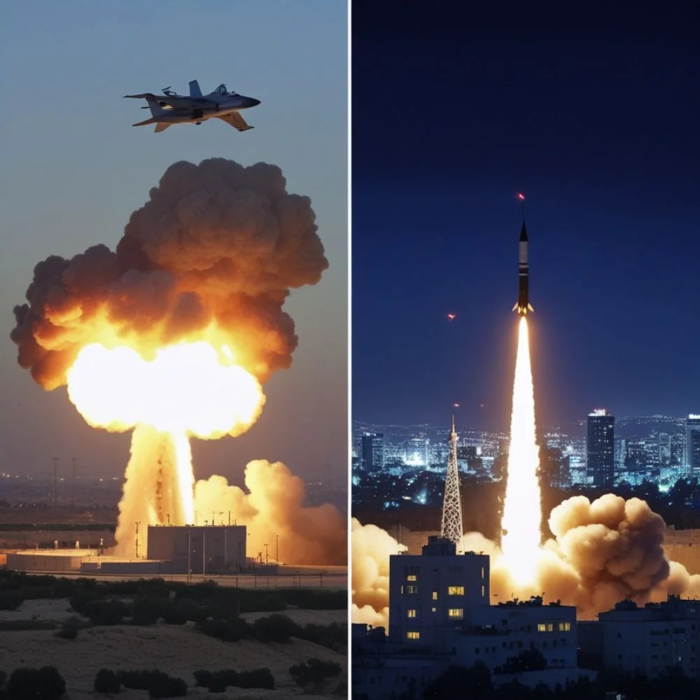 Iran and Israel face off with nuclear and militant threats in background. 