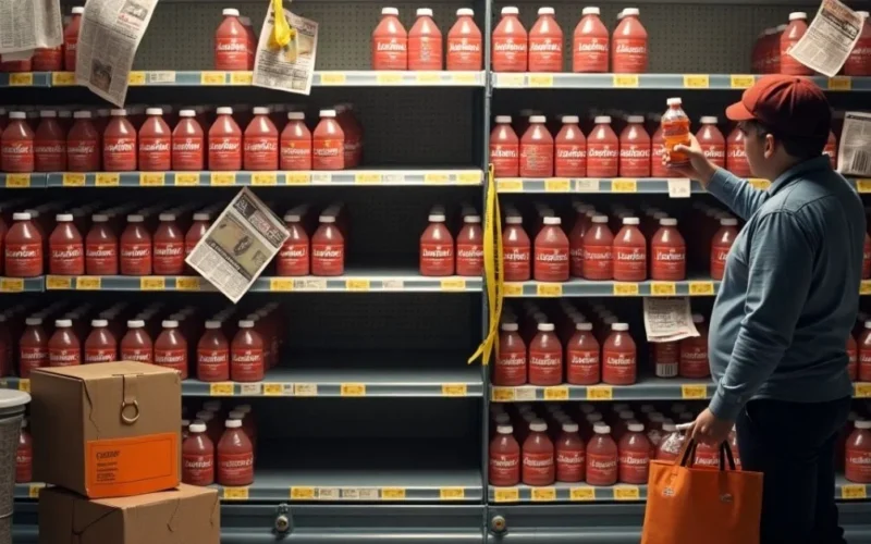 Image of Lucozade shortage scene