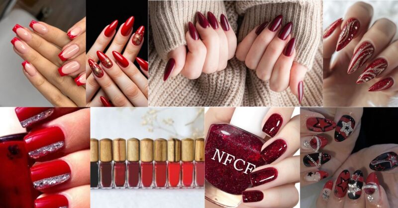 an image of rocky red nails fashion trends