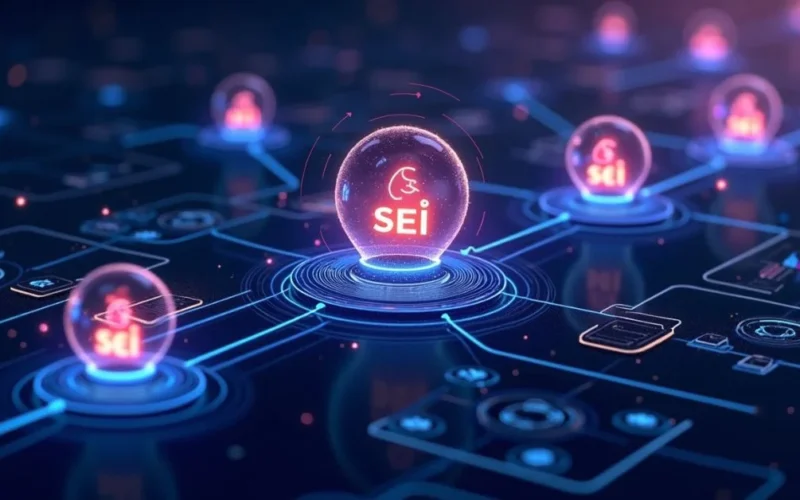 Image of SEI tokenomics blockchain illustration