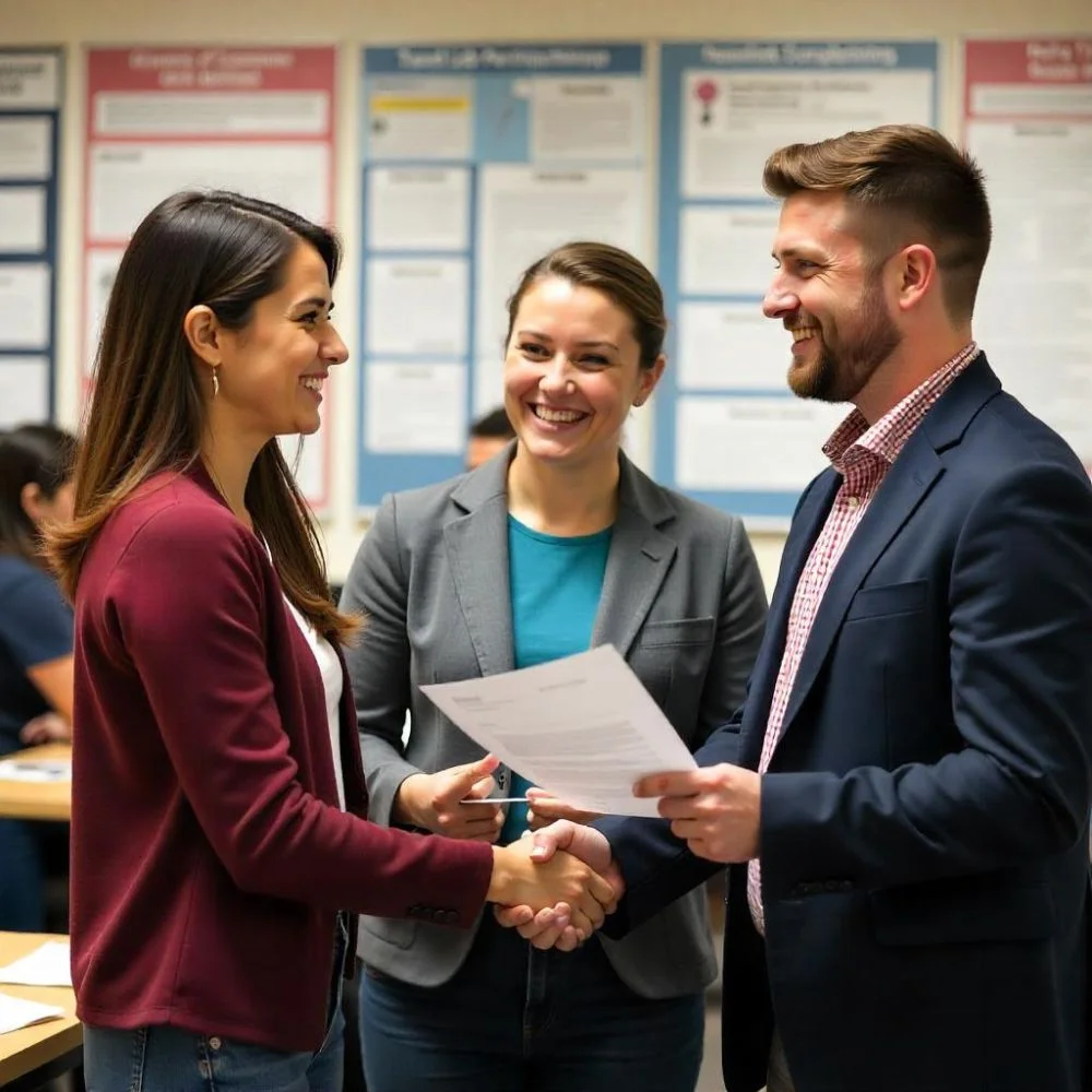 Student receiving internship offer through science society. 