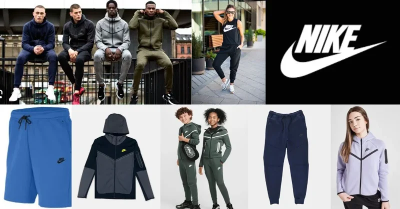 an image of different style with nike tech fleece