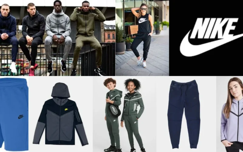 an image of different style with nike tech fleece