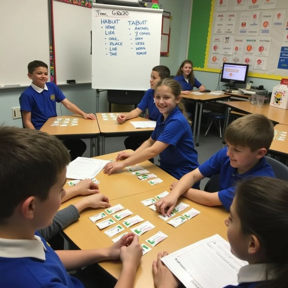 Image of Grade 6 students playing Taboo 