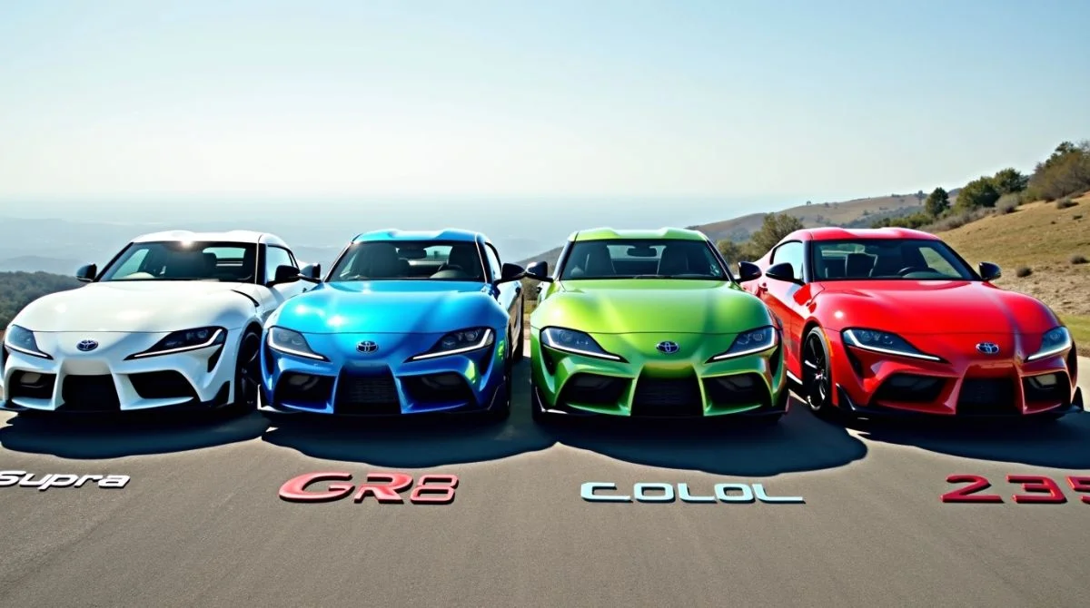  Lineup of sleek Toyota sports cars.