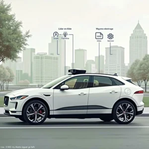 Image of Waymo Jaguar I-PACE sensors
