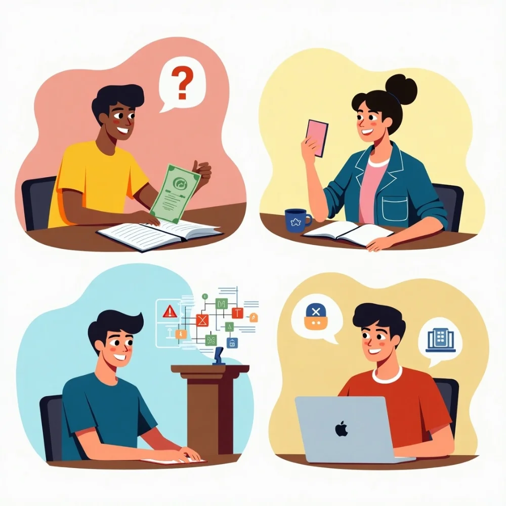 Image of Teens learning financial literacy, communication, critical thinking, and digital safety through interactive activities.