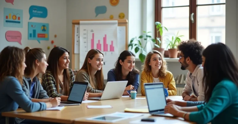 Image of Teens learning practical life skills in an engaging classroom setting.