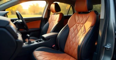 Image of Luxury car with modern premium seat covers installed.