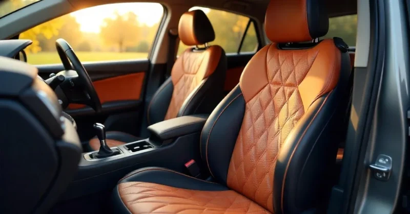 Image of Luxury car with modern premium seat covers installed.