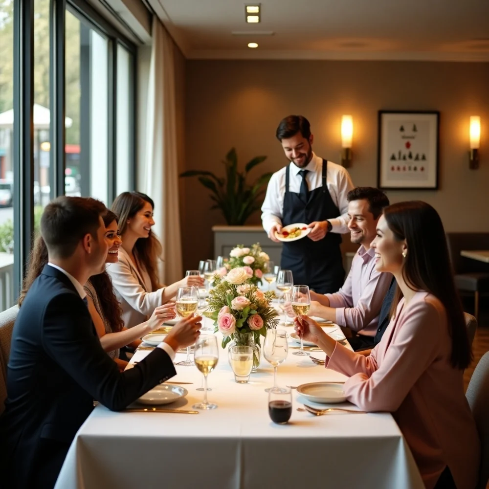 Image of Elegant dining room at Sloane Place with guests