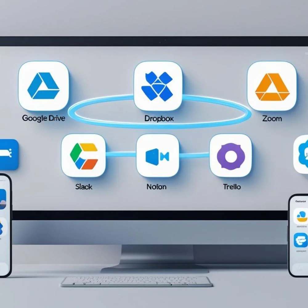 Arcinoti with icons for Google Drive, Zoom, Slack