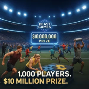  Contestants compete in a stadium for a $10 million Beast Games prize