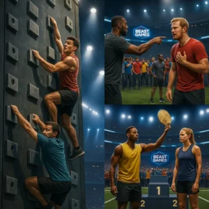 Contestants face dramatic challenges and twists in a high-stakes Beast Games episode.
