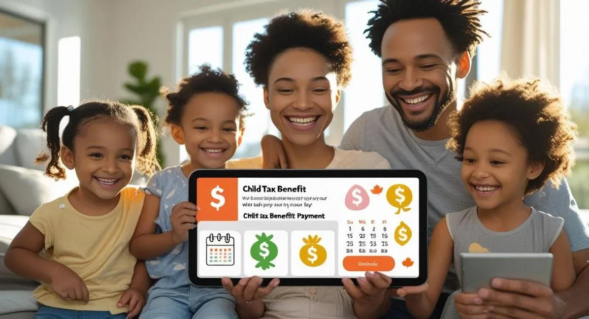 Family receiving Canada Child Tax Boost benefits