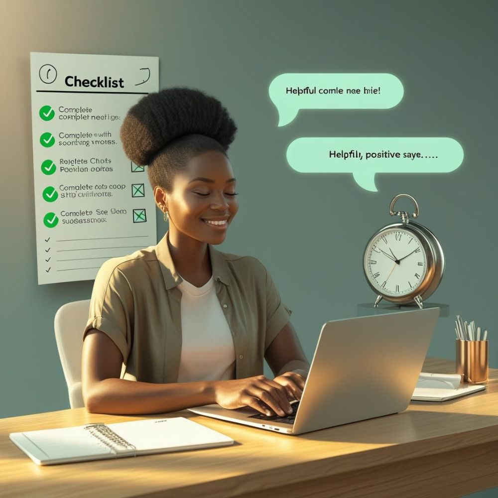 Person using ChatGPT to save time and reduce stress with smart message replies. 
