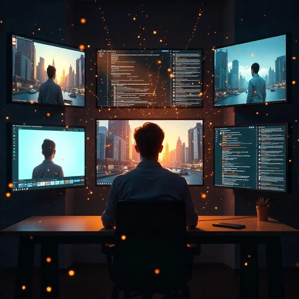 Image of Society of Lies powered by deepfakes and echo chambers.