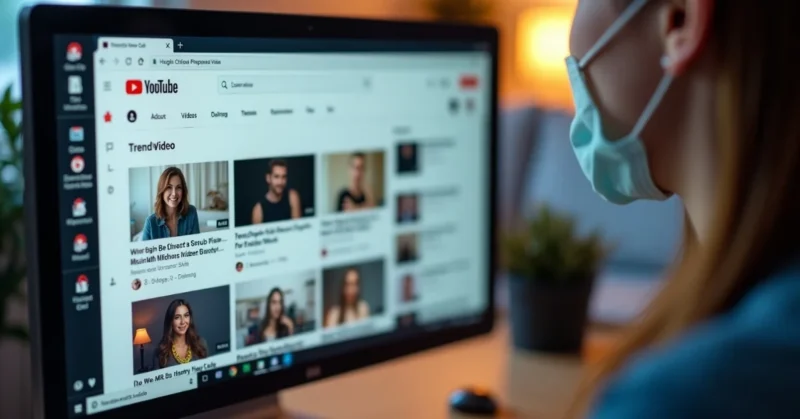 Image of Person browsing trending creator videos on Erome platform in a modern digital interface.