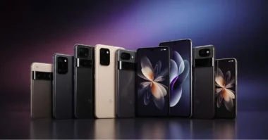Google Pixel 10 and Pixel 10 Pro in dark-themed promotional display