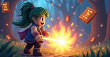 Image of Roblox Grimoires Era character using magic with rewards.