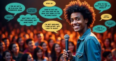 Image of Confident speaker sharing witty roast tips on how to roast people.