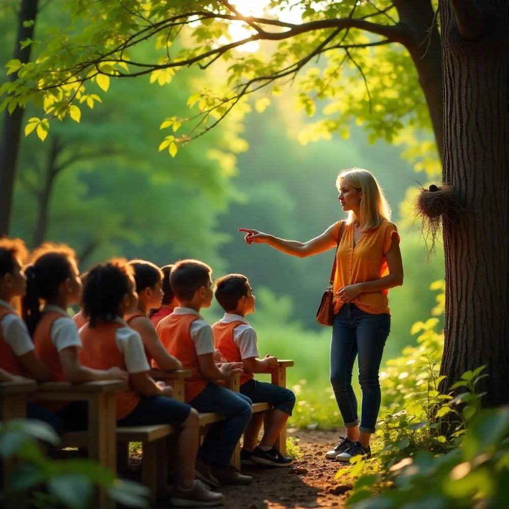 Outdoor classroom in nature