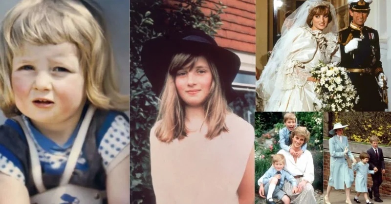 an image of Princess Diana's early life till royal life