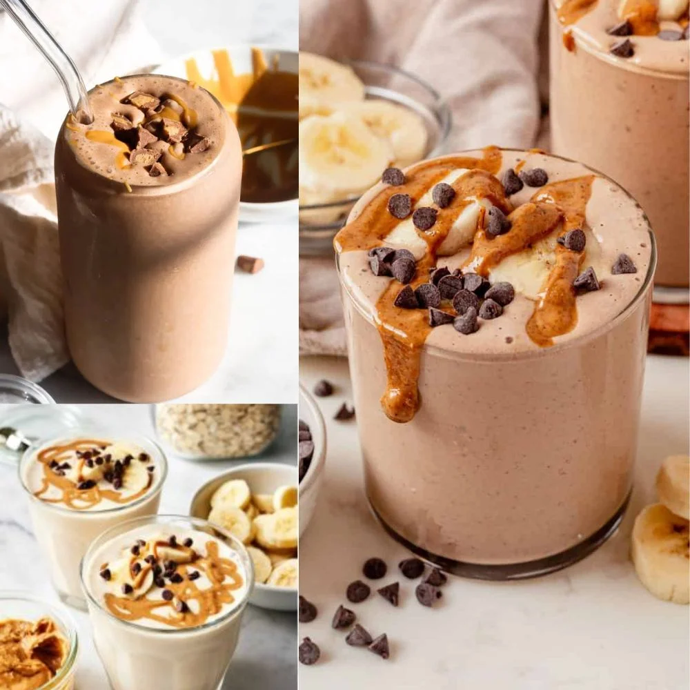 an image of protein smoothie with nut butter
