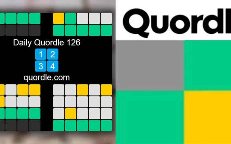 an image of Quordle hint to solve all four words
