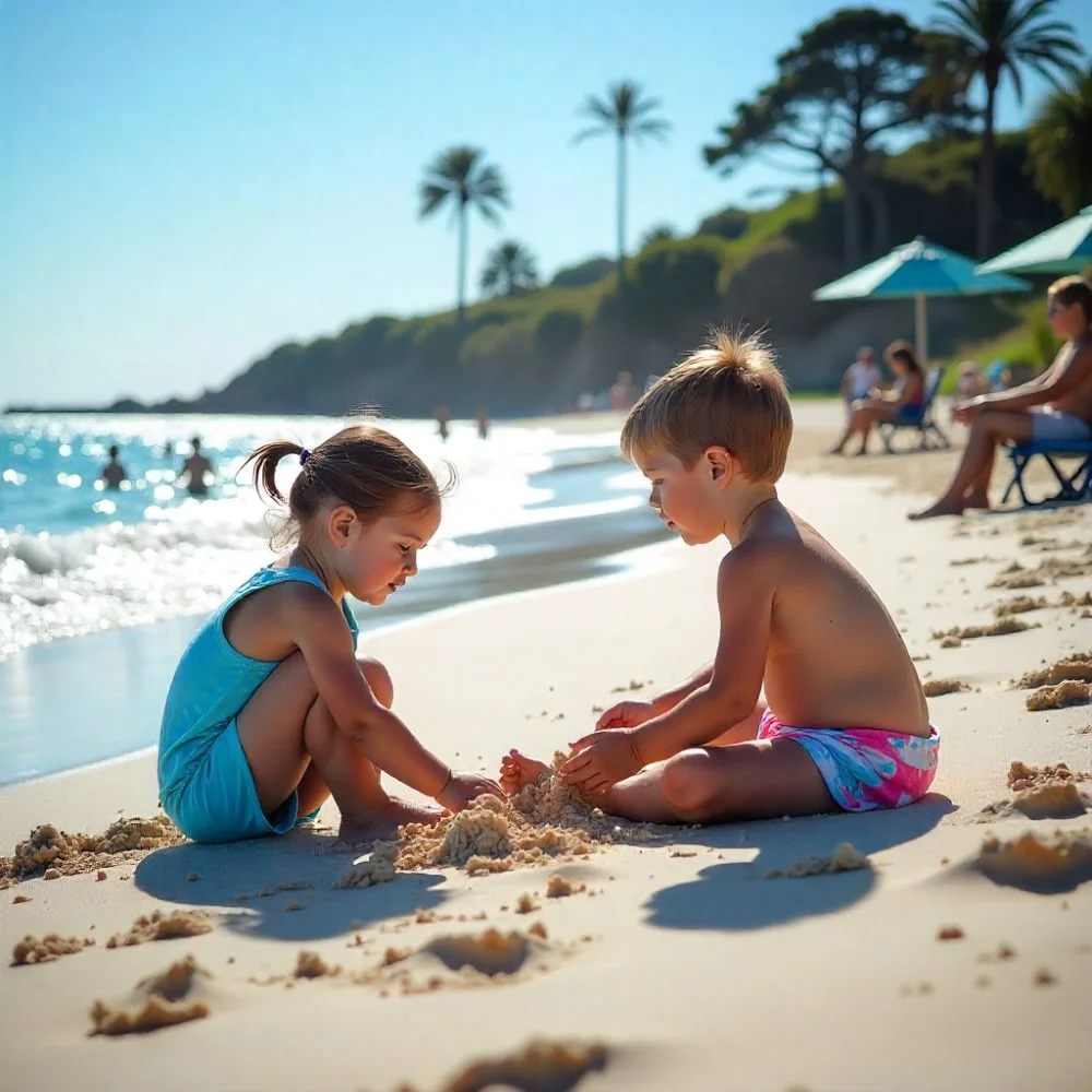 Family enjoying Scenic Grays Beach with kids 