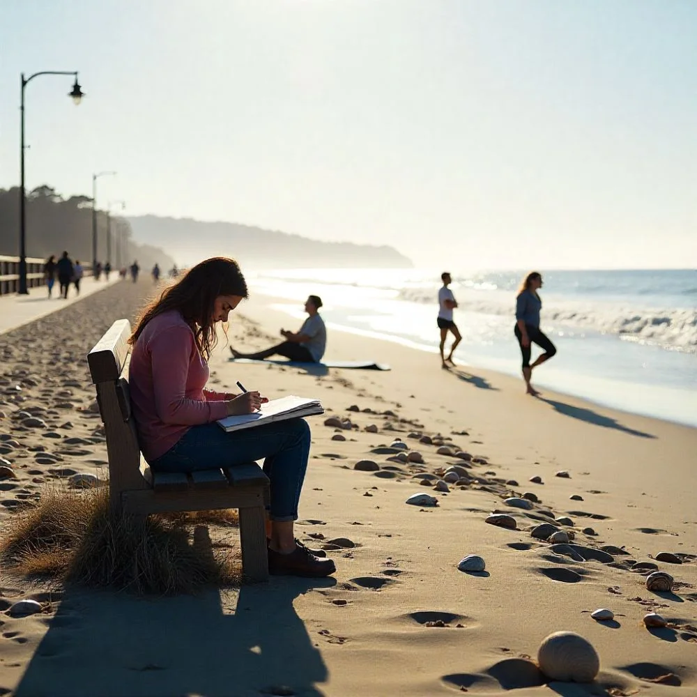Relaxing at Scenic Grays Beach with yoga, journaling, and shoreline walks