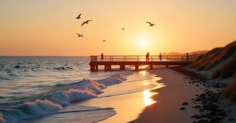 Relaxing sunset at Scenic Grays Beach