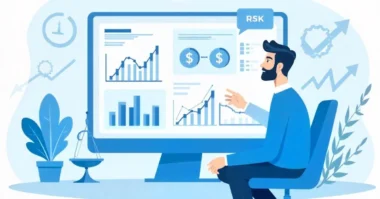 Investor comparing risk and return using Sharpe Ratio charts.