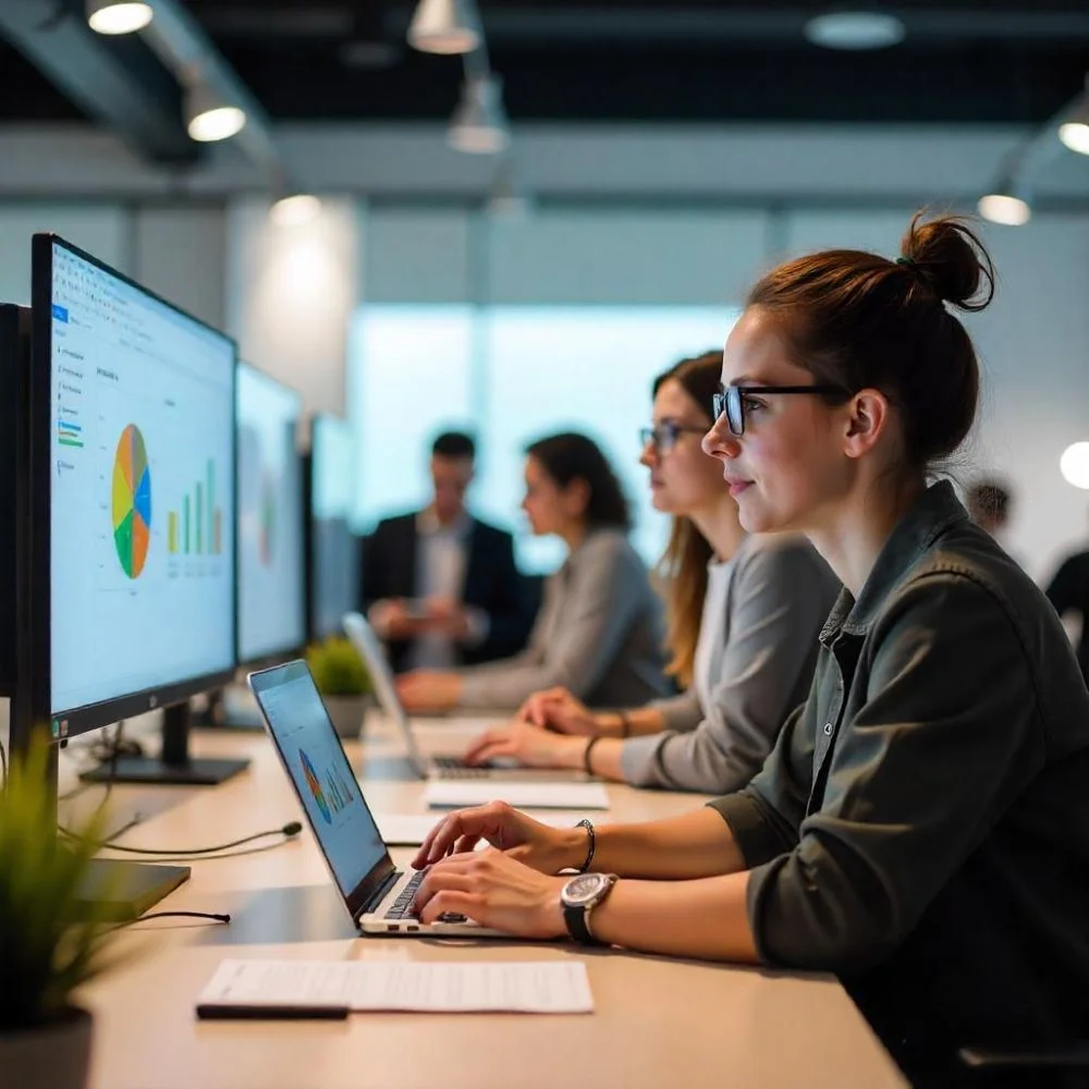 Intern gaining real-world experience in a modern office for Student Education Plans