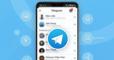 Telegram app open on a smartphone showing active group chats.