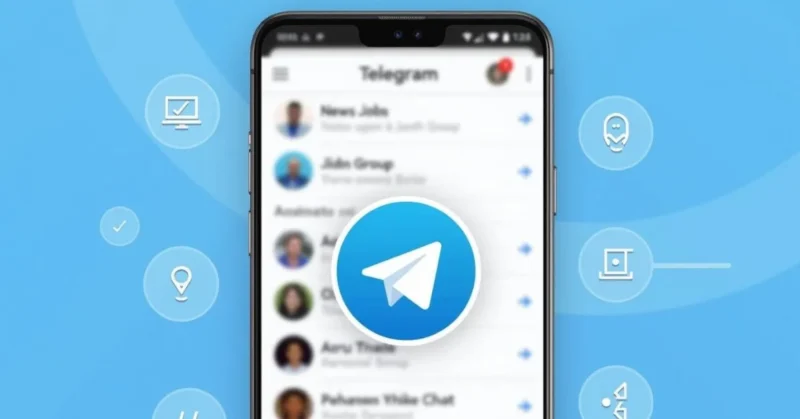 Telegram app open on a smartphone showing active group chats.