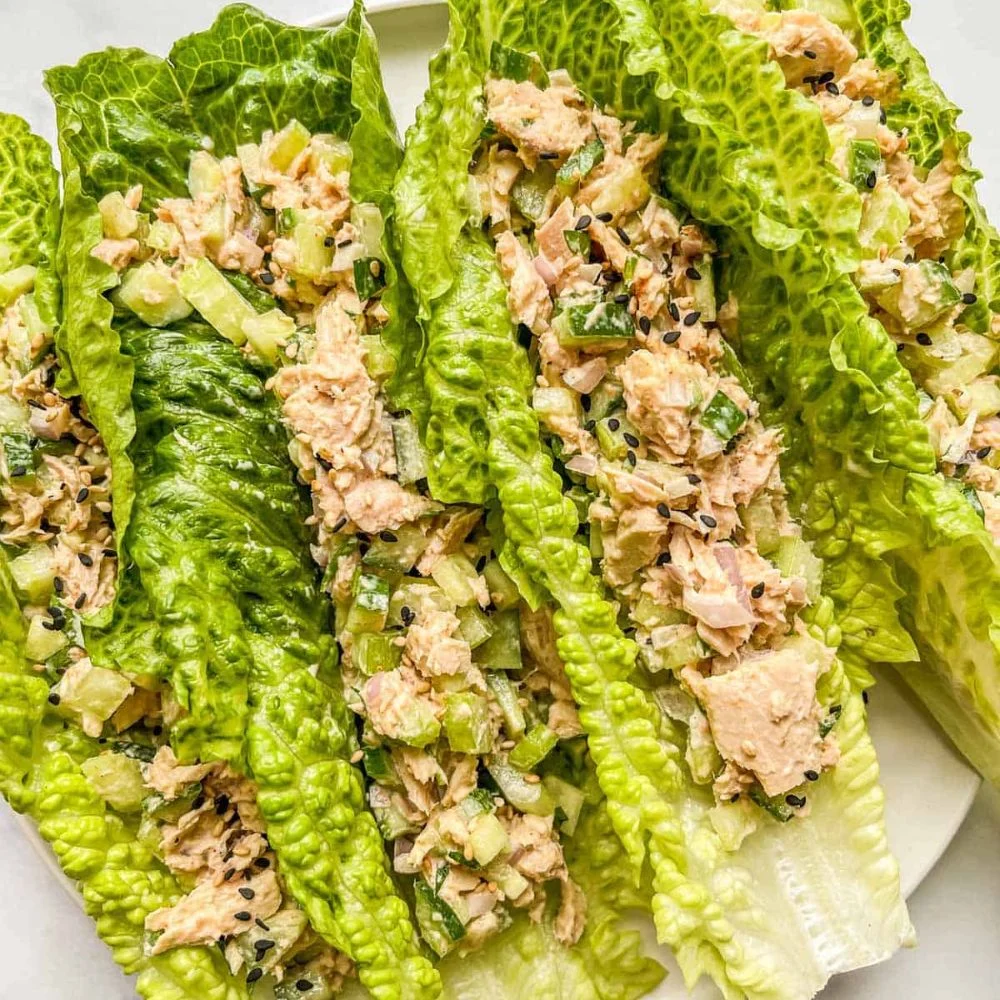 an image of tuna salad lettuce wraps 