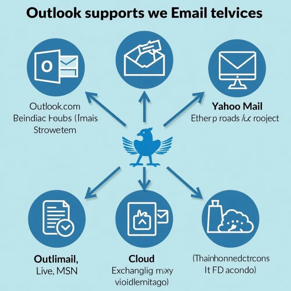 an image of Types of Accounts which outlook supports