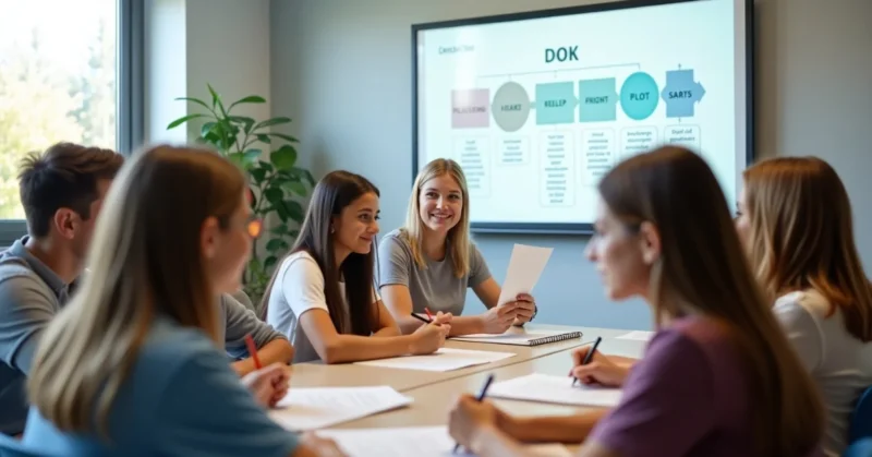 Image of Students learning at different DOK levels in a classroom.