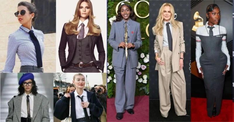 an image of Women's Tie Outfits Fashion Trends in 2025